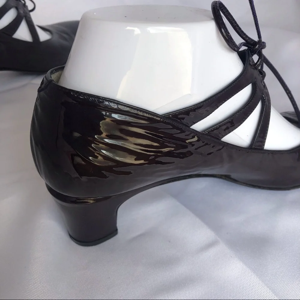Ombeline black cherry patent leather Cuban heels - Picture 8 of 13